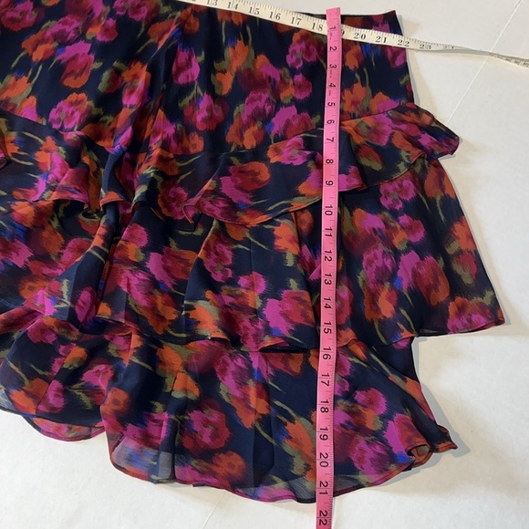 LAUREN RALPH LAUREN Plus Size 18 Floral Crinkle Georgette Tiered Skirt - Picture 9 of 16